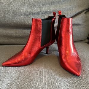 ANINE BING Stevie Boots Metallic Red size 38